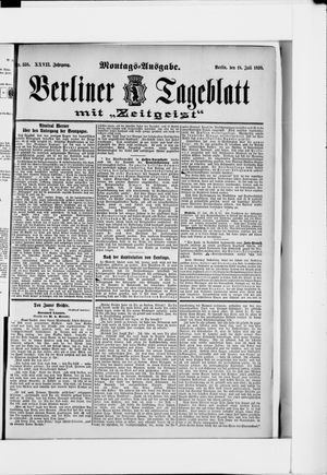 Berliner Tageblatt und Handels-Zeitung vom 18.07.1898