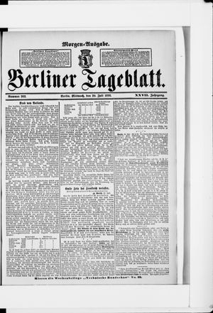 Berliner Tageblatt und Handels-Zeitung on Jul 20, 1898