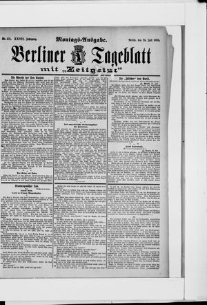 Berliner Tageblatt und Handels-Zeitung vom 25.07.1898