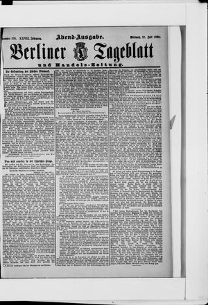 Berliner Tageblatt und Handels-Zeitung vom 27.07.1898