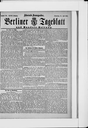 Berliner Tageblatt und Handels-Zeitung vom 28.07.1898