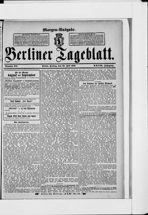 Berliner Tageblatt und Handels-Zeitung vom 29.07.1898