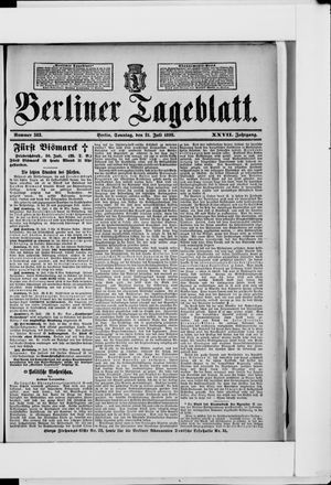 Berliner Tageblatt und Handels-Zeitung vom 31.07.1898