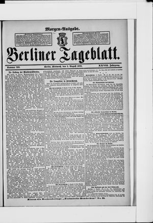 Berliner Tageblatt und Handels-Zeitung vom 03.08.1898