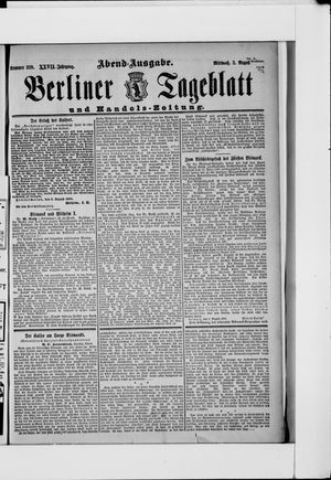 Berliner Tageblatt und Handels-Zeitung on Aug 3, 1898
