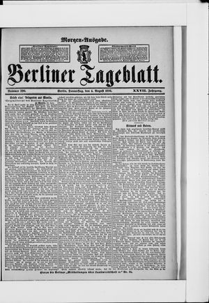 Berliner Tageblatt und Handels-Zeitung vom 04.08.1898