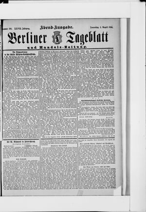 Berliner Tageblatt und Handels-Zeitung vom 04.08.1898