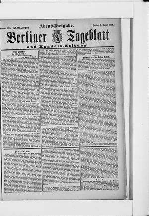 Berliner Tageblatt und Handels-Zeitung on Aug 5, 1898