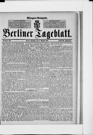 Berliner Tageblatt und Handels-Zeitung on Aug 9, 1898