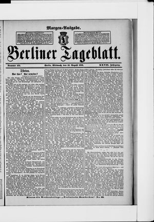 Berliner Tageblatt und Handels-Zeitung vom 10.08.1898