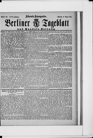 Berliner Tageblatt und Handels-Zeitung vom 10.08.1898