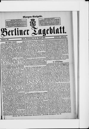 Berliner Tageblatt und Handels-Zeitung on Aug 13, 1898