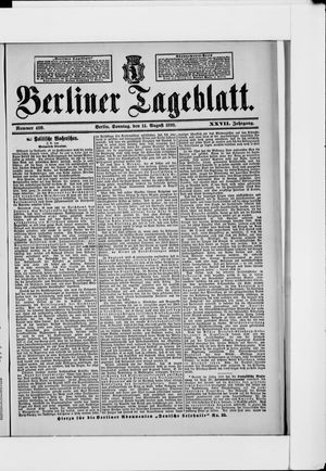Berliner Tageblatt und Handels-Zeitung vom 14.08.1898