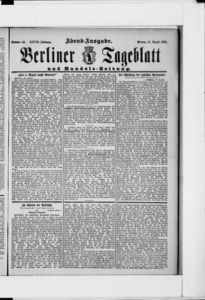 Berliner Tageblatt und Handels-Zeitung on Aug 15, 1898