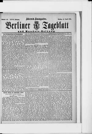 Berliner Tageblatt und Handels-Zeitung vom 16.08.1898