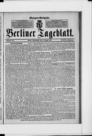Berliner Tageblatt und Handels-Zeitung on Aug 18, 1898