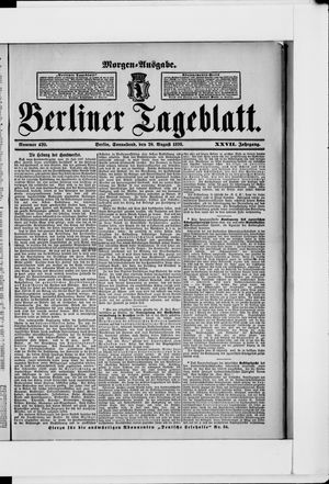Berliner Tageblatt und Handels-Zeitung vom 20.08.1898