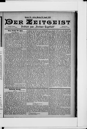 Berliner Tageblatt und Handels-Zeitung vom 21.08.1898