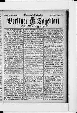 Berliner Tageblatt und Handels-Zeitung vom 22.08.1898