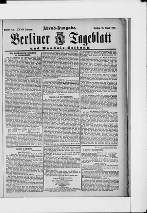 Berliner Tageblatt und Handels-Zeitung vom 23.08.1898