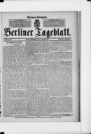 Berliner Tageblatt und Handels-Zeitung vom 24.08.1898