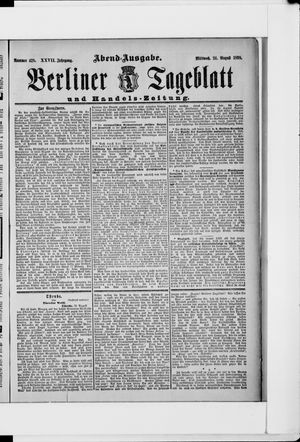 Berliner Tageblatt und Handels-Zeitung on Aug 24, 1898