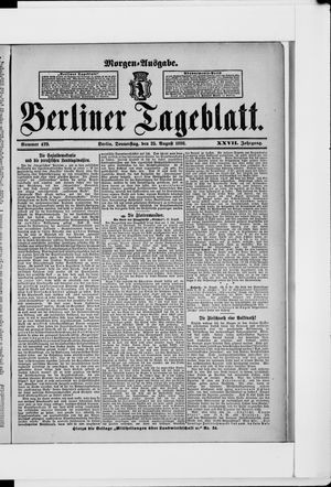 Berliner Tageblatt und Handels-Zeitung vom 25.08.1898