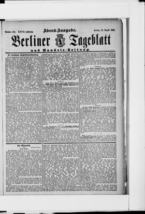 Berliner Tageblatt und Handels-Zeitung vom 26.08.1898