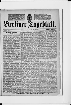 Berliner Tageblatt und Handels-Zeitung on Aug 28, 1898