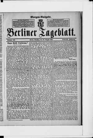 Berliner Tageblatt und Handels-Zeitung vom 30.08.1898