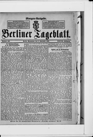 Berliner Tageblatt und Handels-Zeitung vom 03.09.1898