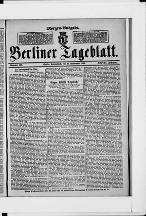 Berliner Tageblatt und Handels-Zeitung vom 10.09.1898