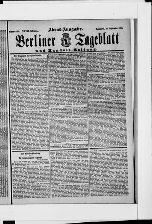 Berliner Tageblatt und Handels-Zeitung vom 10.09.1898