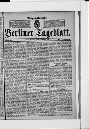 Berliner Tageblatt und Handels-Zeitung vom 13.09.1898