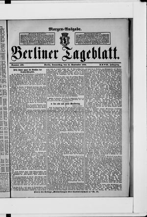 Berliner Tageblatt und Handels-Zeitung vom 15.09.1898