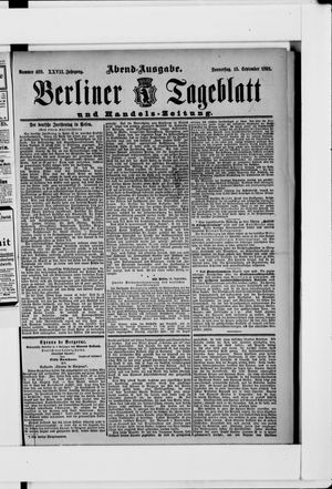 Berliner Tageblatt und Handels-Zeitung vom 15.09.1898