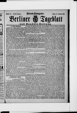 Berliner Tageblatt und Handels-Zeitung vom 16.09.1898