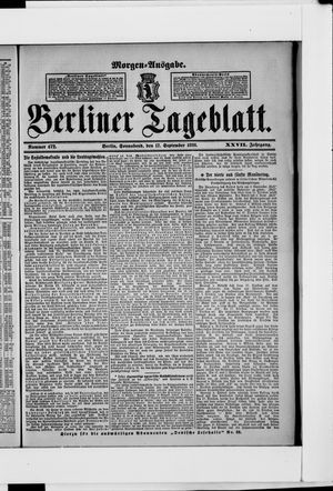 Berliner Tageblatt und Handels-Zeitung vom 17.09.1898