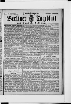 Berliner Tageblatt und Handels-Zeitung vom 17.09.1898