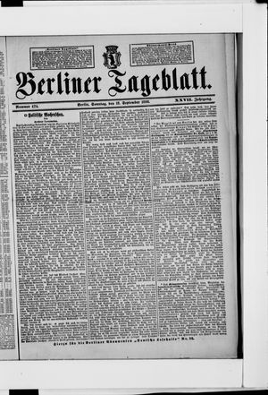 Berliner Tageblatt und Handels-Zeitung vom 18.09.1898