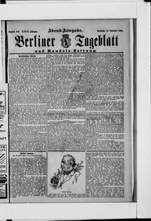 Berliner Tageblatt und Handels-Zeitung vom 21.09.1898