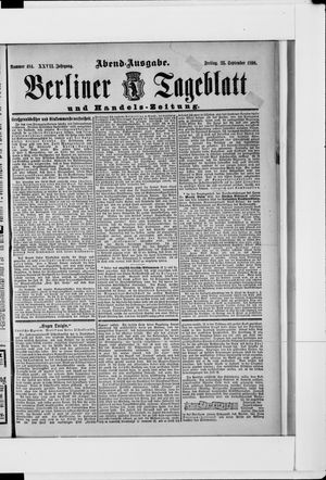 Berliner Tageblatt und Handels-Zeitung vom 23.09.1898