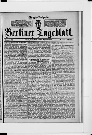 Berliner Tageblatt und Handels-Zeitung vom 24.09.1898