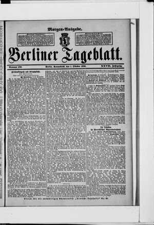 Berliner Tageblatt und Handels-Zeitung vom 01.10.1898