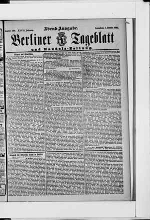 Berliner Tageblatt und Handels-Zeitung vom 01.10.1898