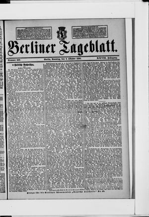 Berliner Tageblatt und Handels-Zeitung vom 02.10.1898