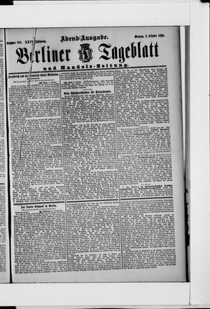 Berliner Tageblatt und Handels-Zeitung vom 03.10.1898