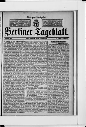 Berliner Tageblatt und Handels-Zeitung on Oct 4, 1898