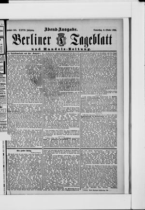 Berliner Tageblatt und Handels-Zeitung vom 06.10.1898