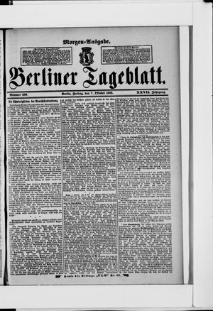 Berliner Tageblatt und Handels-Zeitung vom 07.10.1898
